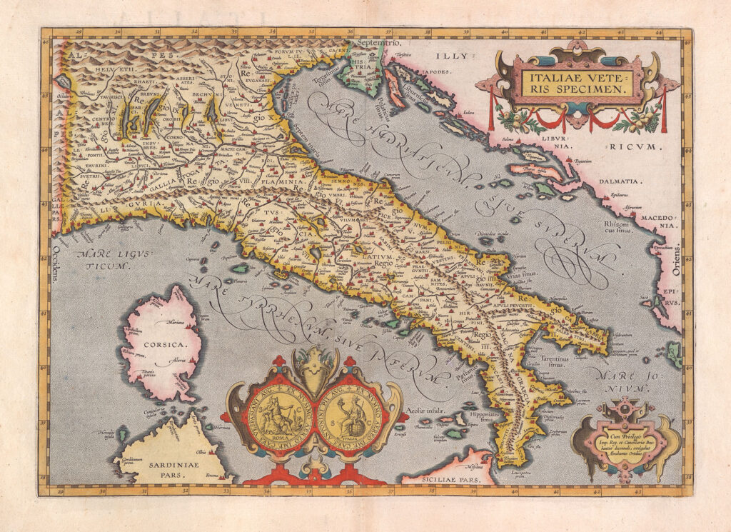 mapa de italia art book atlas de ortelius cartembooks